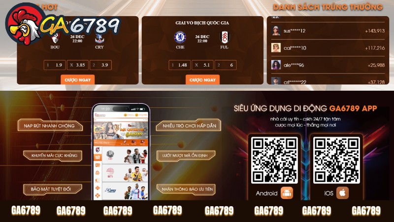 Tải App Ga6789 Cho IOS Và Android ngay để trải nghiệm cá cược